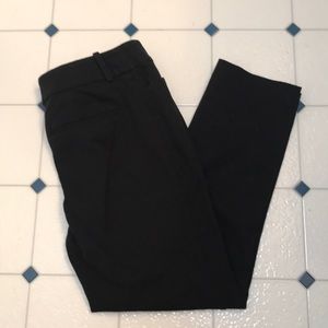 Black cropped stretch dress pants